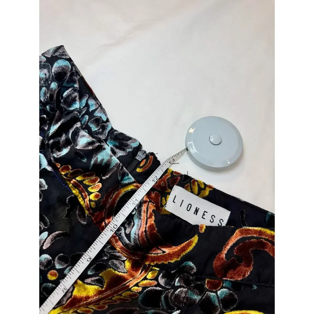 Lioness Velvet Burnout Paisley Wide Leg Pants Women's Small Whimsigoth Festival - Picture 14 of 15